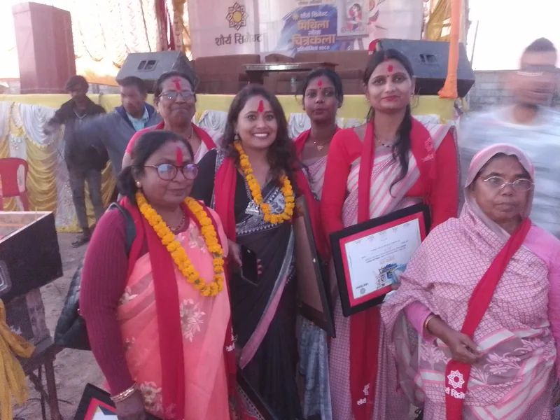 Poonam jha, Senior Artist Mithila devi with  All Artist An event
