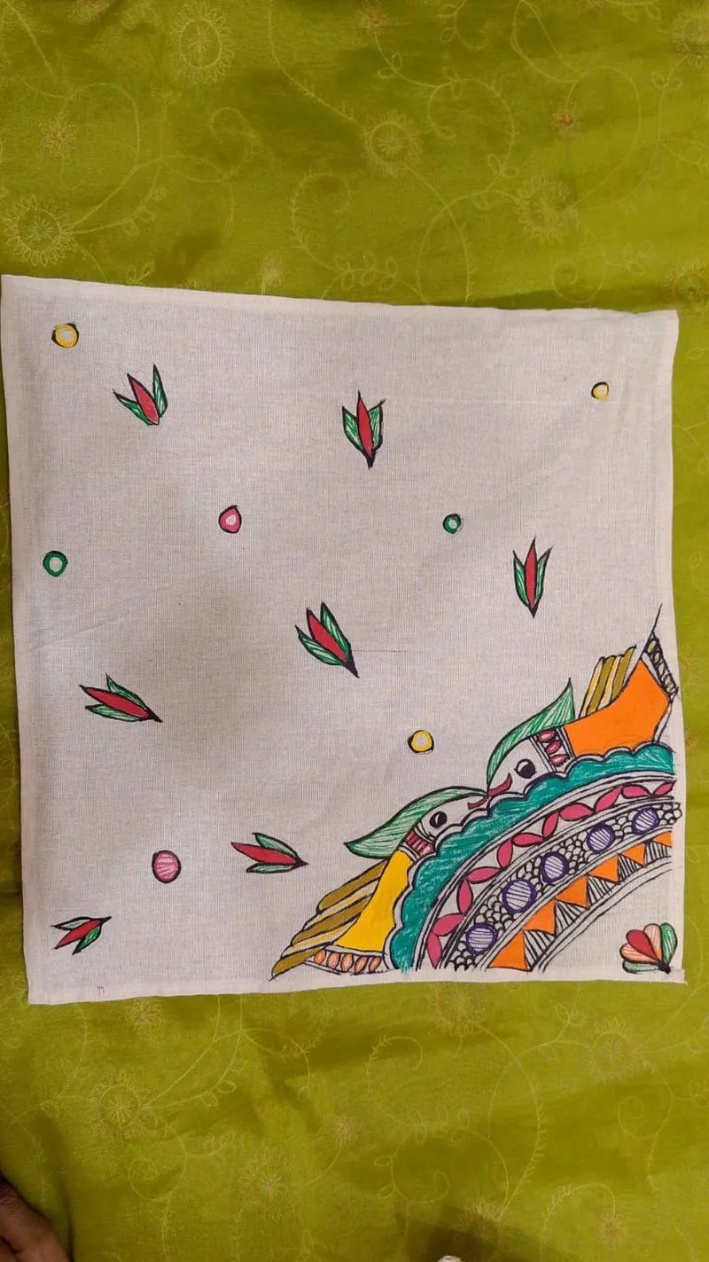 Pure Nepali cotton hanky Mithila panting art 21