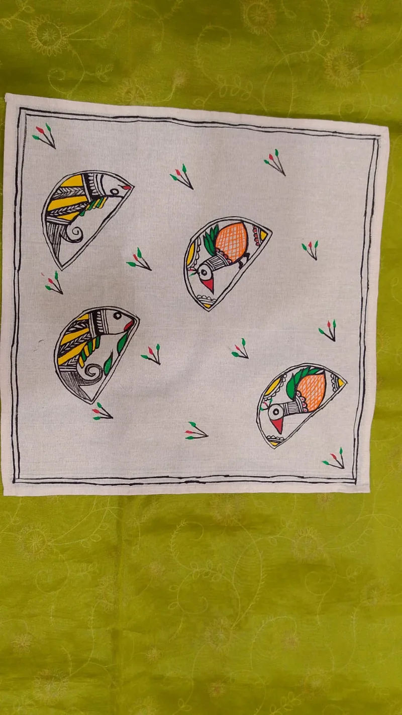 Pure Nepali cotton hanky Mithila panting art 2