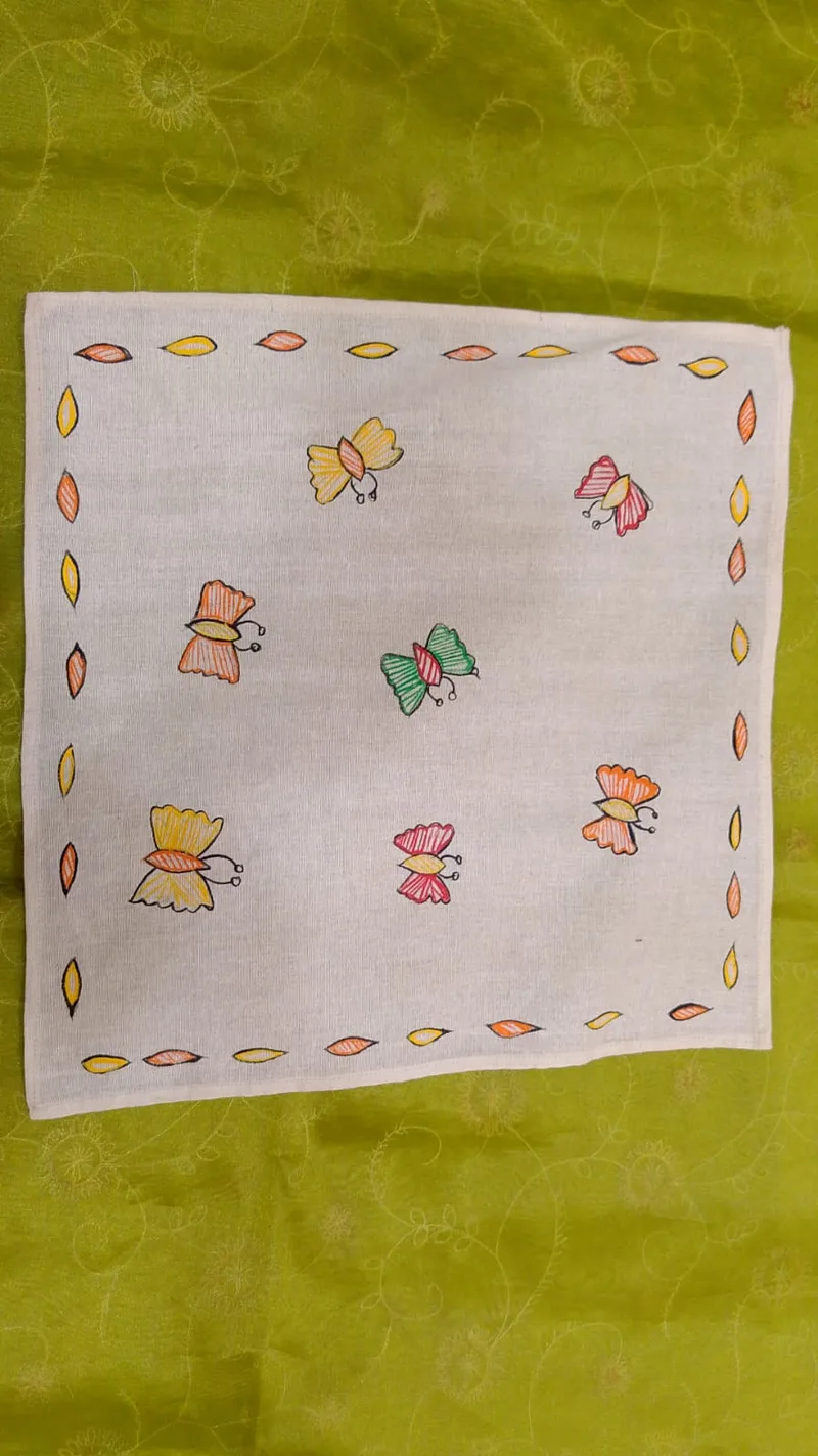 Pure Nepali cotton hanky Mithila panting art 5