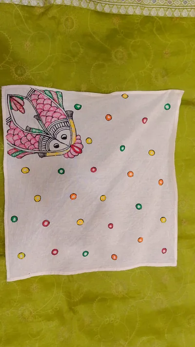 Pure Nepali cotton hanky Mithila panting art 16