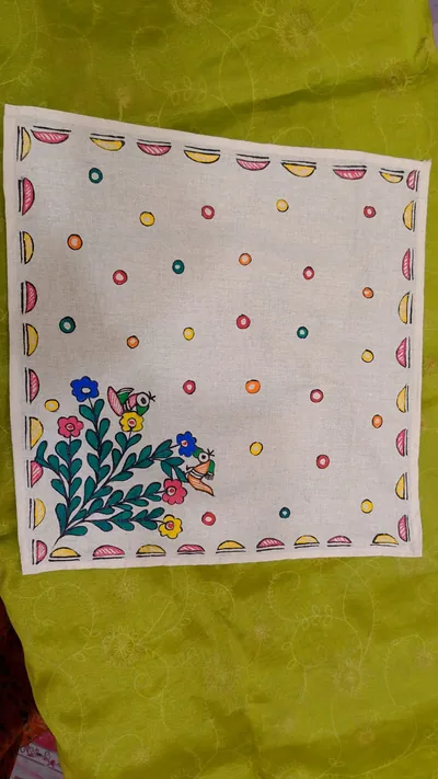 Pure Nepali cotton hanky Mithila panting art 36