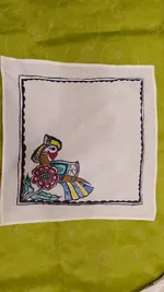 Pure Nepali cotton hanky Mithila panting art 15 thumbnail