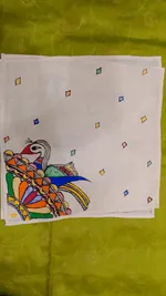 Pure Nepali cotton hanky Mithila panting art 10 thumbnail