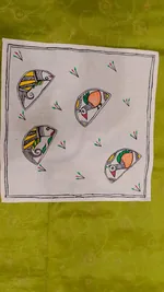 Pure Nepali cotton hanky Mithila panting art 2 thumbnail