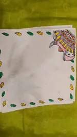 Pure Nepali cotton hanky Mithila panting art 3 thumbnail
