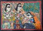 Mithila (Madhubani) painting showing Ahalya with Lord Ram and Lakshman.यो चित्रमा अहिल्या लाई राम र लक्ष्मणसँग देखाइएको छ। thumbnail