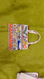 Pure canvas cotton small bag Mithila Panting Art thumb 2