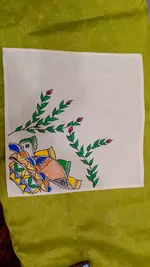 Pure Nepali cotton hanky Mithila panting art 49 thumbnail
